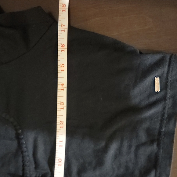 Cap Sleeve Cropped Black Savage X Fenty Stretch Button Down Top Size L - Picture 7 of 8